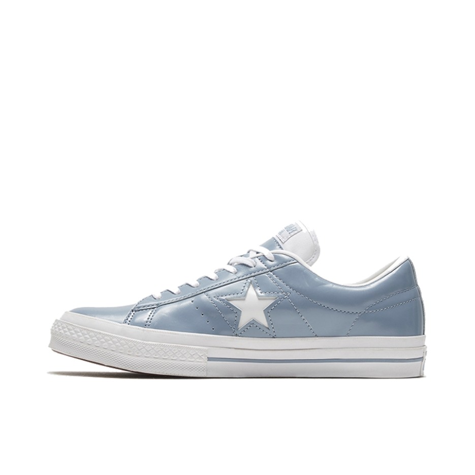 推荐商品：Converse/匡威 One Star 翻毛皮 防滑 复古 星星鞋 板鞋 浅蓝/漆皮