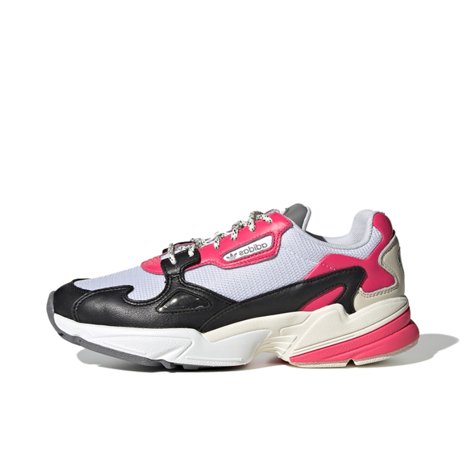 推荐商品：adidas Originals Falcon 轻便耐磨 舒适透气 复古 运动 休闲鞋 老爹鞋 CLoud White/SDeepPink/Black 白黑粉