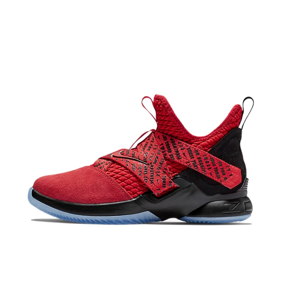推荐商品：Nike LeBron Soldier 12 士兵12 防滑耐磨 舒适支撑 轻便缓震 圆头 织物 实战 合成革 篮球鞋 FireBrick/Black GS/红黑