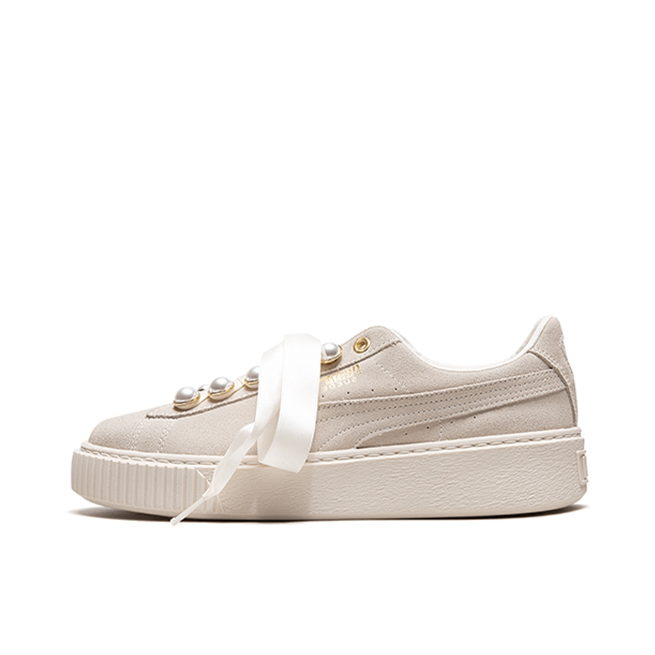 推荐商品：Puma/彪马 Suede Platform Rihana 蕾哈娜 松糕鞋 板鞋 复古百搭防滑耐磨舒适厚底休闲 Whisper White 灰珍珠