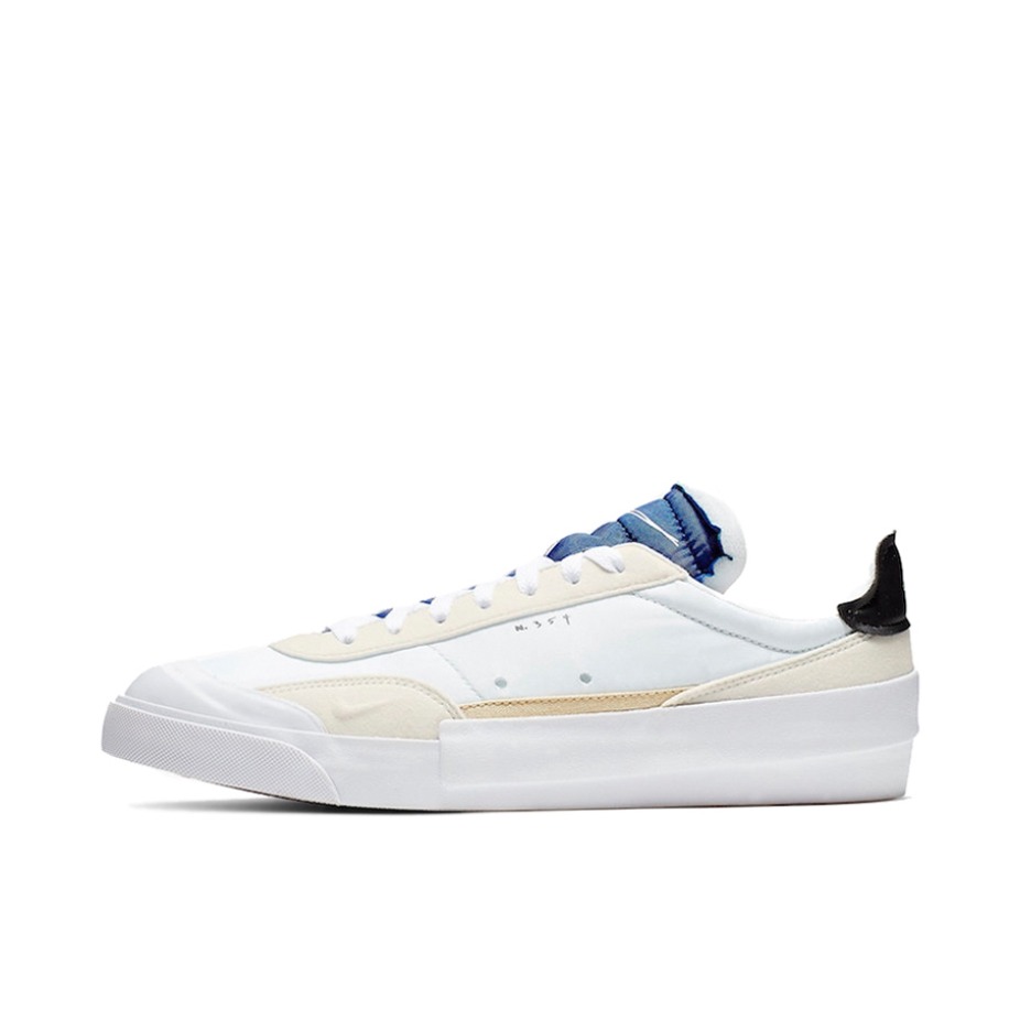 推荐商品：Nike Drop Type 运动休闲鞋 解构时尚复古防滑耐磨舒适轻便拼接 Black/Navy 白蓝