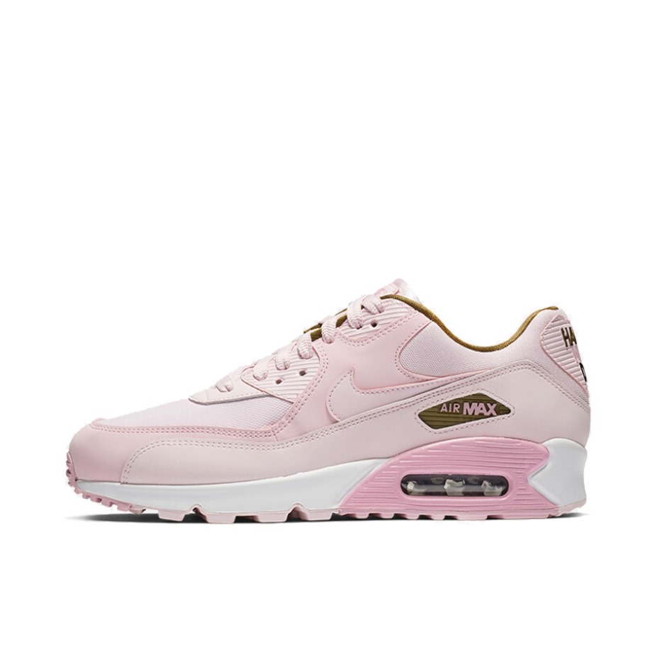 推荐商品：Nike Air Max 90 跑鞋 气垫合成革缓震透气复古增高圆头贴合拼接 Particle Rose 粉白金