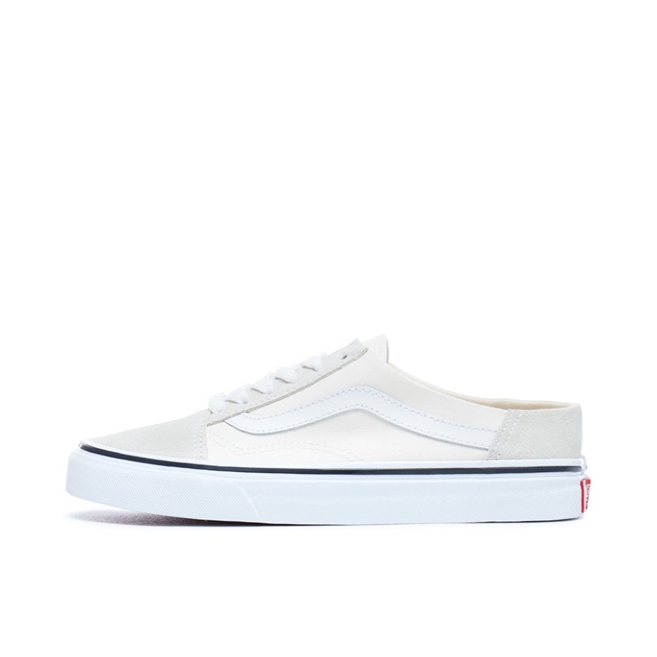 推荐商品：Vans/范斯 Old Skool 滑板鞋 板鞋 轻便防滑复古舒适经典 Classic White True White 半拖/米白