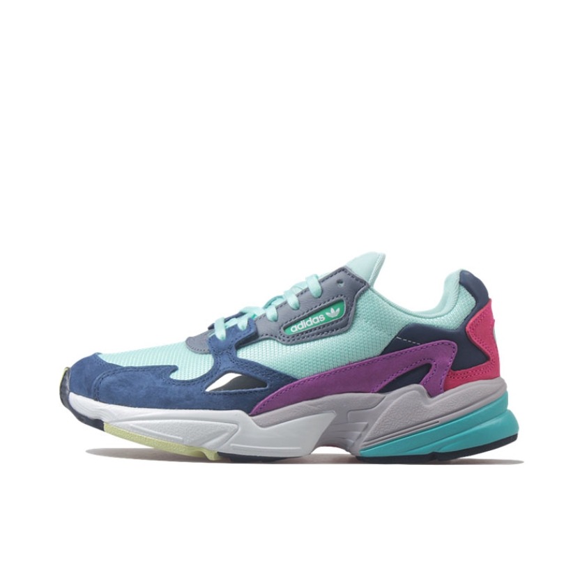 推荐商品：adidas Originals Falcon 轻便耐磨 舒适透气 复古 运动 休闲鞋 老爹鞋 Clear Mint/Collegiate Navy/White 青黑紫