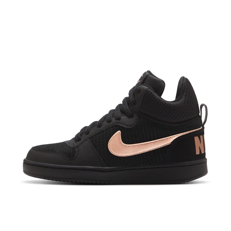 推荐商品：Nike Court Borough 板鞋 复古舒适透气防滑耐磨轻便防水耐穿 Black Gold 黑金MID