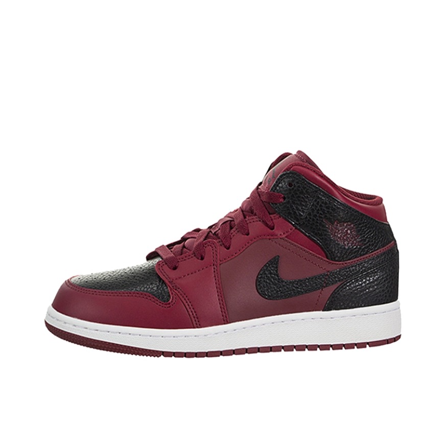 推荐商品：Air Jordan 1 板鞋 运动休闲鞋 复古潮流支撑合成革 Mid Team Red Black 中帮/反转黑红/荔枝皮