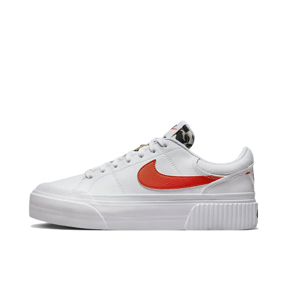 推荐商品：Nike Court Legacy Lift 板鞋 舒适缓震耐磨透气增高抓地 白色/橙色