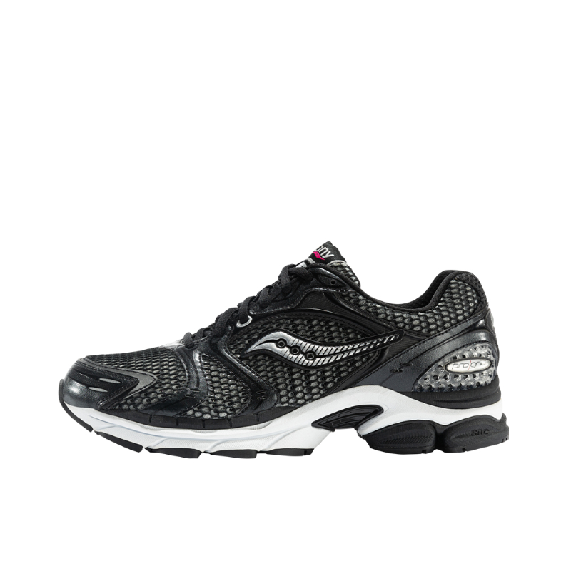 推荐商品：Saucony/索康尼 Progrid Triumph 4 舒适减震 防滑耐磨 网布透气 时尚潮流 缓震 复古 合成革 织物 户外 跑步 运动休闲鞋 黑色
