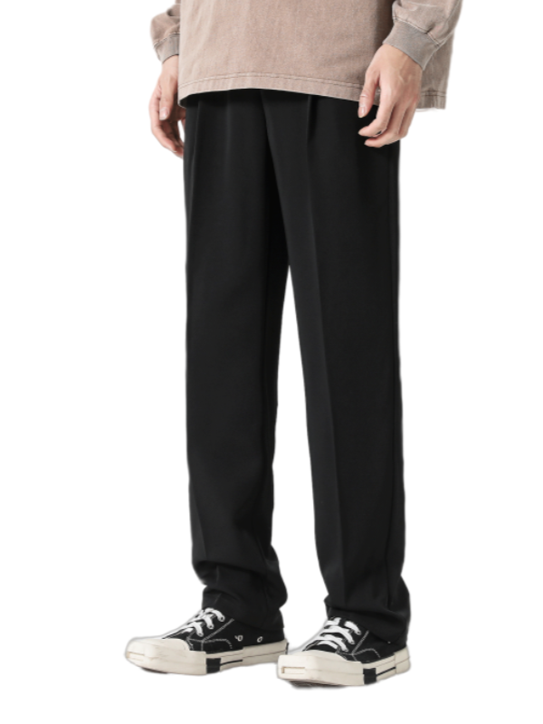 推荐商品：【陈鹤一同款】UNKNOWTAL直筒做旧Cleanfit垂感长西裤 UNK2250 黑