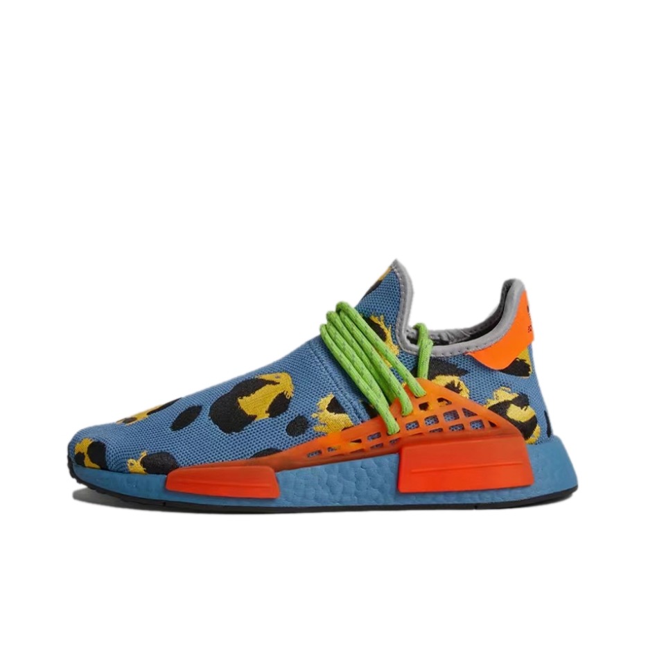 推荐商品：adidas Originals Hu Nmd 缓震回弹 防滑耐磨 舒适百搭 休闲 运动 织物 跑鞋 Pharrell Williams联名/蓝色/黄色