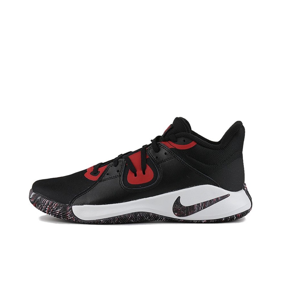 推荐商品：Nike Fly By 轻便透气 缓震耐磨 防滑 实战 篮球鞋 Black/Red/White 黑白红