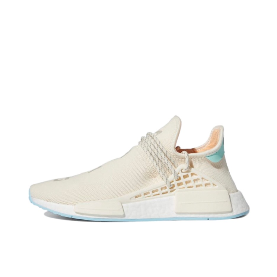 推荐商品：adidas Originals NMD Human Race 防滑耐磨 减震回弹 轻便透气 舒适百搭 织物 增高 运动休闲鞋 N.E.R.D联名/PHarrell Williams联名/米白