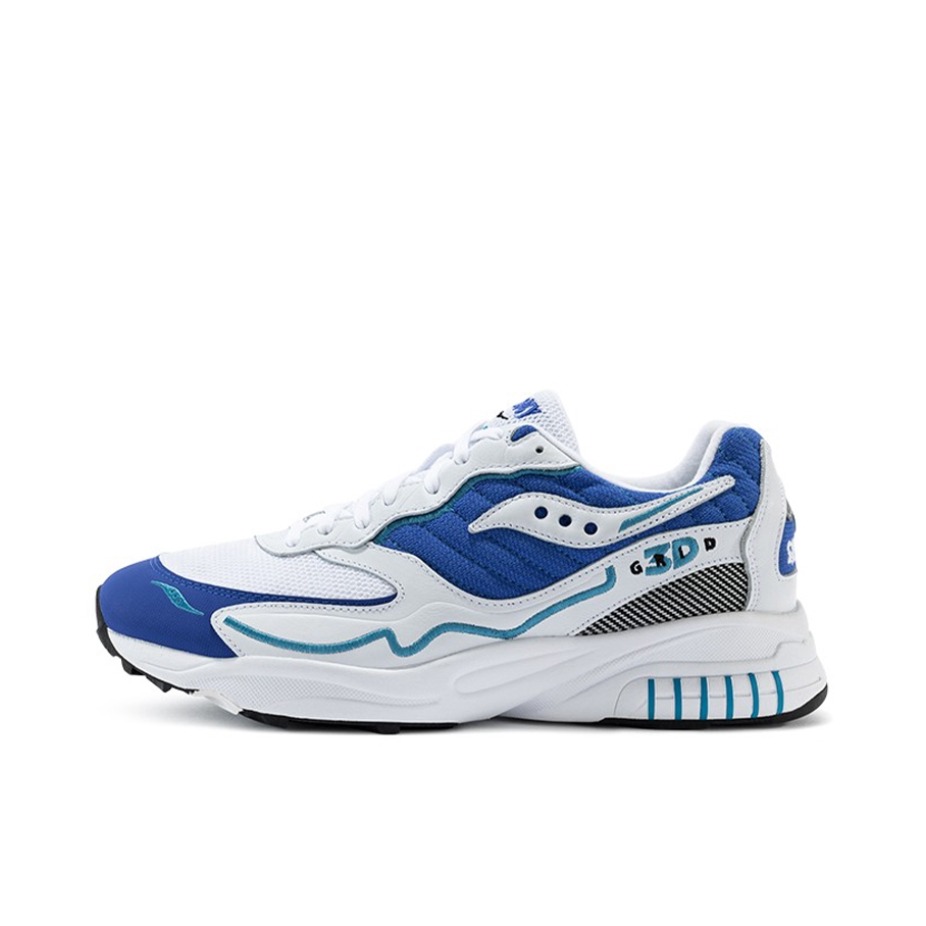 推荐商品：Saucony/索康尼 3D Grid Hurricane 飓风 轻便透气 防滑耐磨 减震 复古 织物 休闲运动 跑鞋 白色/紫色