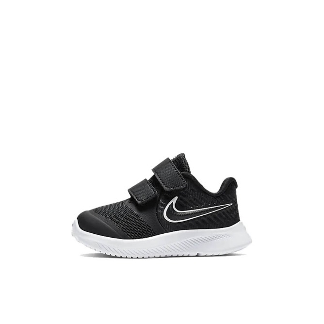 推荐商品：Nike Star Runner 2 魔术贴 休闲软底 轻便舒适 耐磨 运动鞋儿童 Black White 婴童/黑白