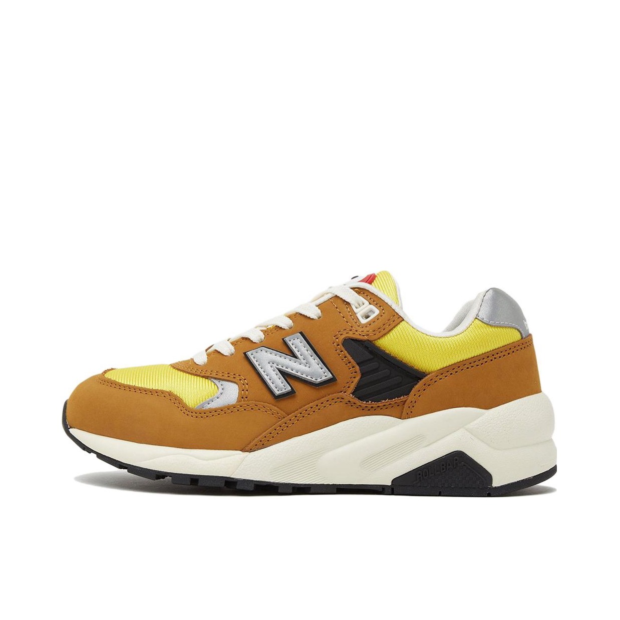 推荐商品：New Balance 580 潮流复古 减震防滑 轻便透气 耐磨 舒适 织物 低帮百搭 运动休闲鞋 棕色/黄色