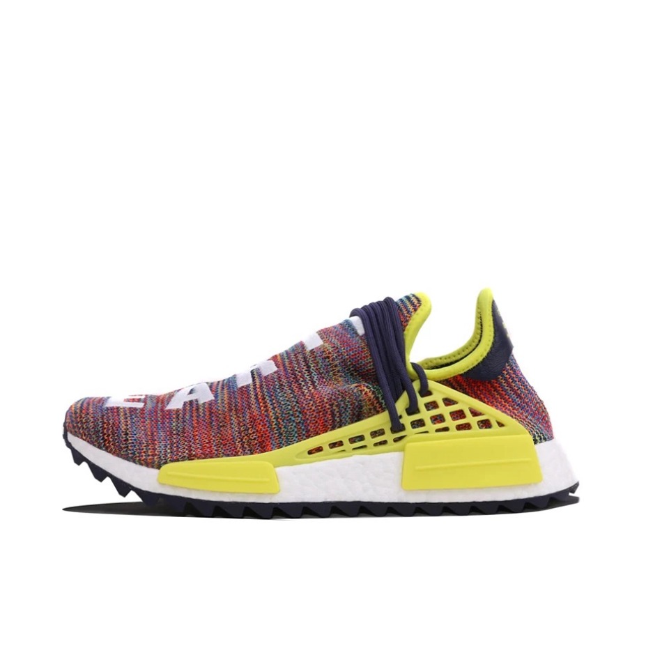 推荐商品：adidas Originals NMD Human Race 防滑耐磨 减震回弹 轻便透气 舒适百搭 织物 增高 运动休闲鞋 Pharrell Multi-Color Pharrell Williams联名/棕黄色