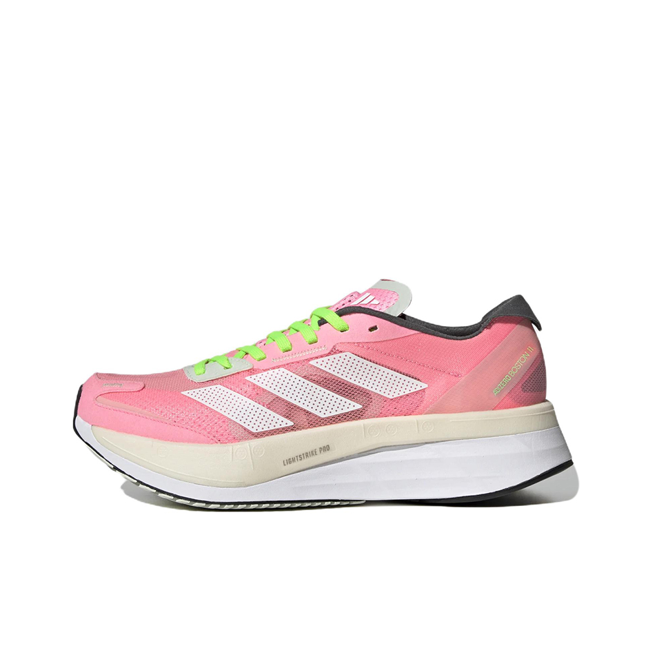 推荐商品：adidas Adizero Boston 11 跑鞋 碳板缓震防滑耐磨玻纤柱马拉松 柔粉色