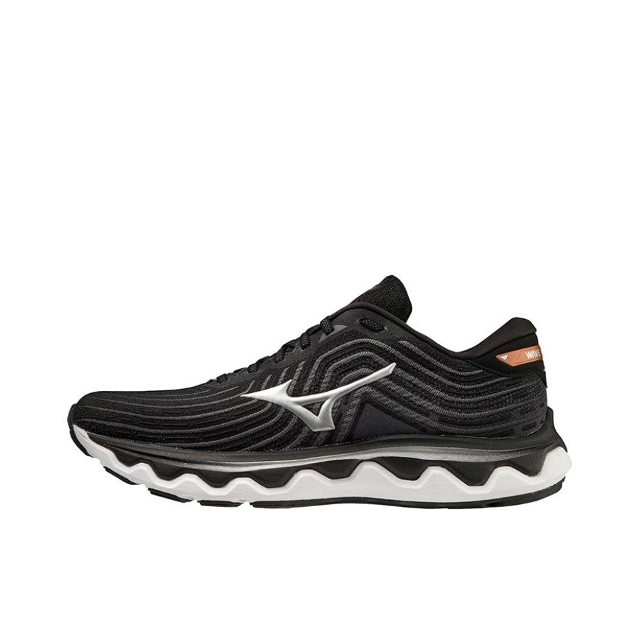推荐商品：Mizuno/美津浓 Wave Horizon 6 回弹科技 稳定支撑 耐磨 缓震运动 软弹 织物 跑鞋 黑色