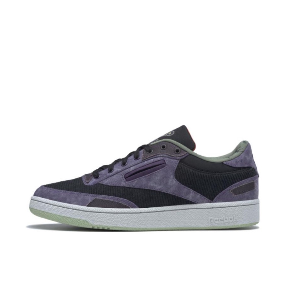 推荐商品：Reebok/锐步 Club C 85 经典复古 防滑耐磨 防水 运动 脏脏鞋 板鞋 紫色/黑色