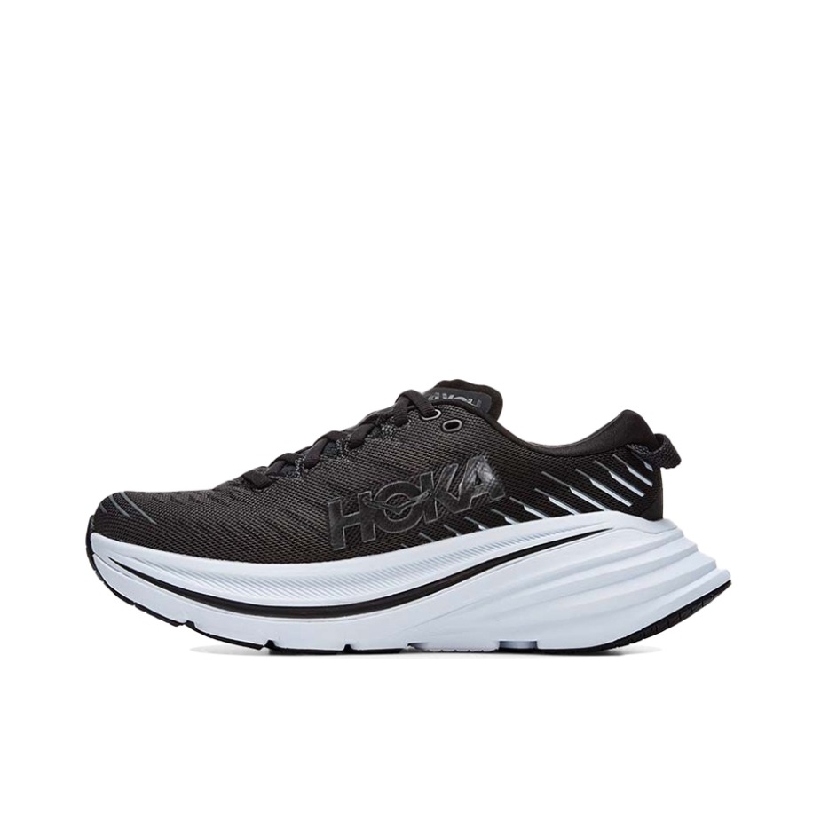 推荐商品：HOKA ONE ONE Bondi X 减震回弹 防滑耐磨 舒适透气 百搭 碳板 潮流时尚 织物 跑鞋 黑色/白色