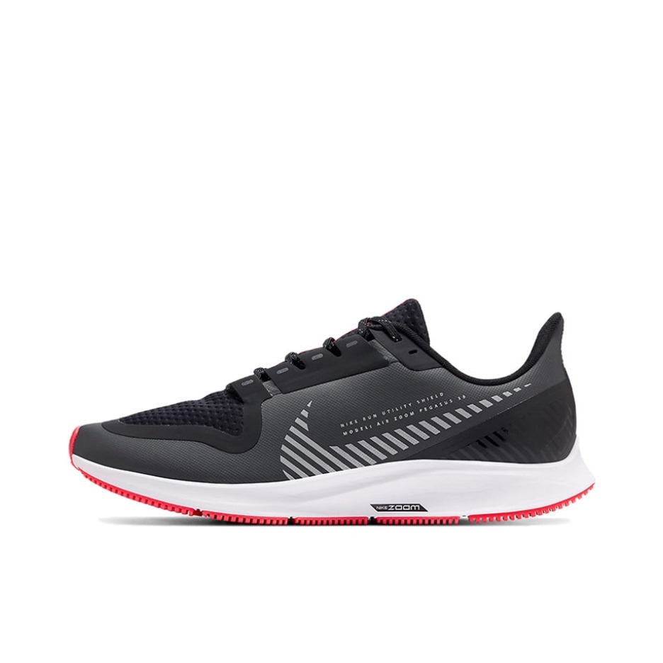 推荐商品：Nike Air Zoom Pegasus 36 Shield 跑鞋 舒适透气防滑耐磨减震气垫支撑 黑色/白色/红色