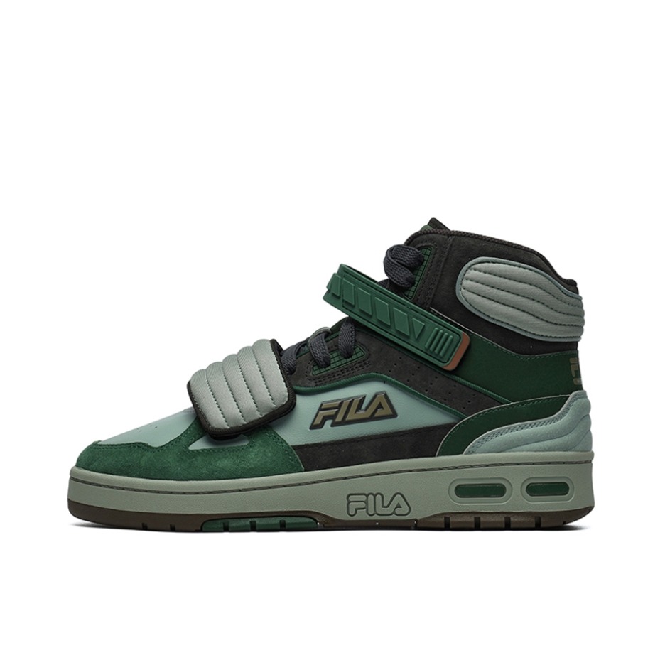 推荐商品：Fila Teratach 织物合成革 防滑耐磨 篮球鞋 T12W219111F 白山联名/冰山绿