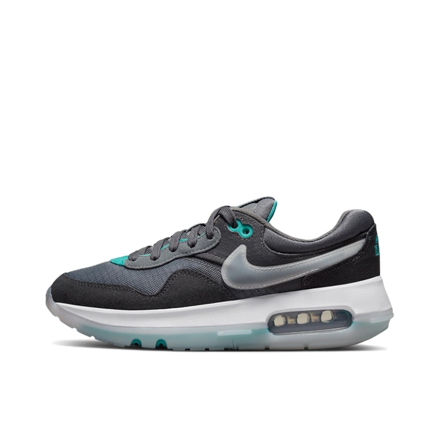 推荐商品：Nike Air Max Motif 跑鞋 复古简约休闲运动缓震防滑耐磨轻便透气织物 GS/冷灰/黑色