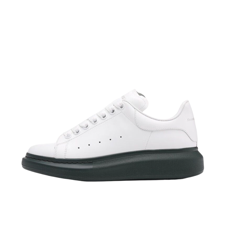 推荐商品：Alexander McQueen/亚历山大麦昆 舒适 耐磨 圆头 皮革 增高 防水 厚底鞋 运动休闲鞋 米白色/黑色