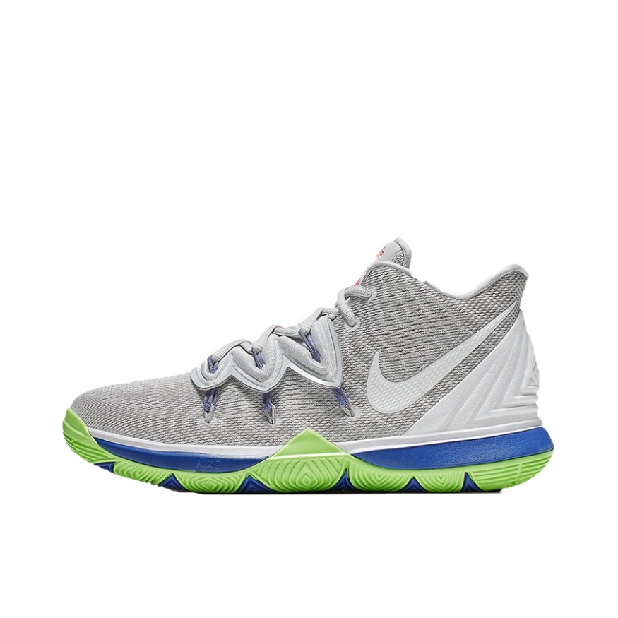 推荐商品：Nike Kyrie 5 欧文5 zoom 实战训练 舒适减震 防滑耐磨 织物 篮球鞋 Wolf Grey/White-Lime Blast GS/灰绿