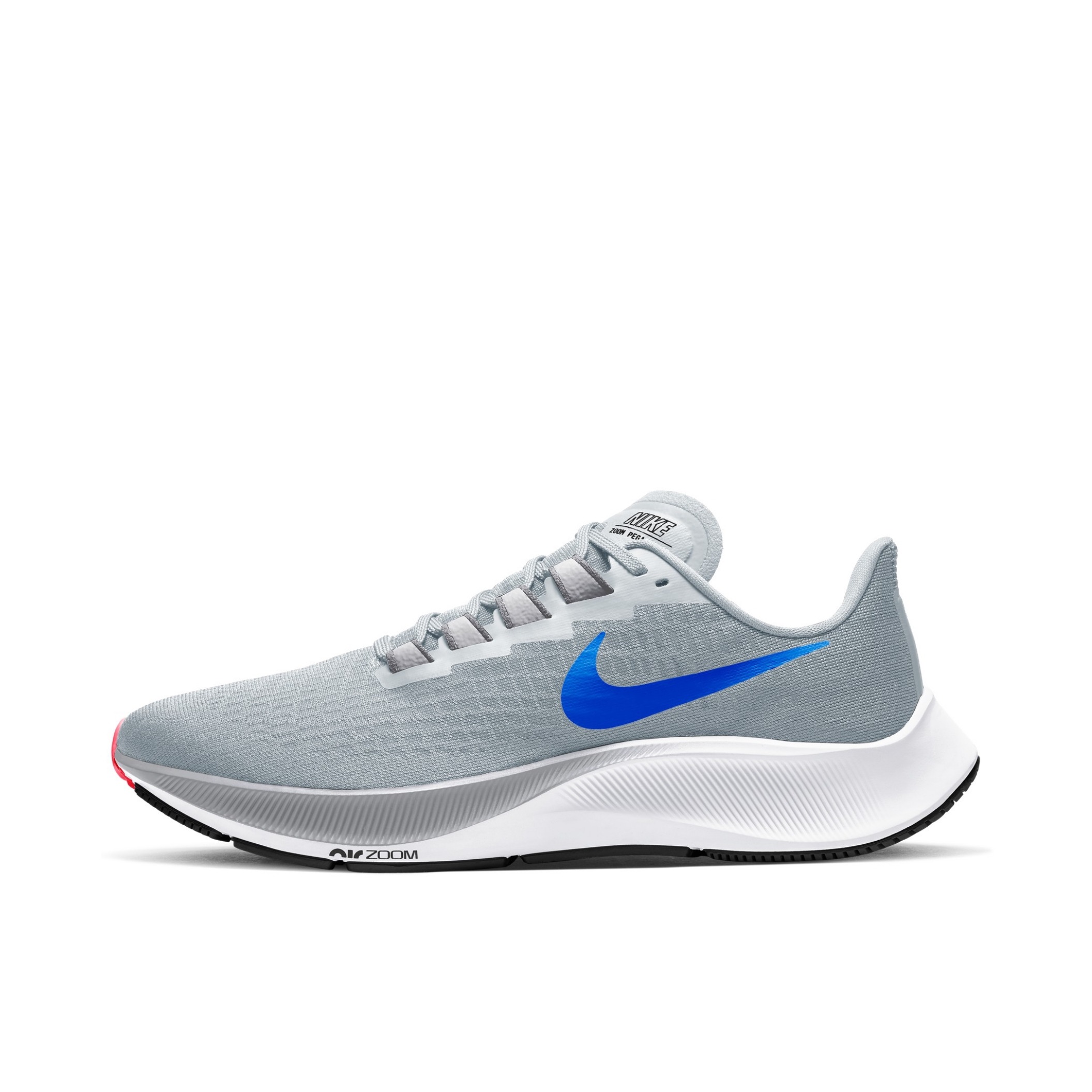 推荐商品：Nike Air Zoom Pegasus 37 飞马 跑鞋 气垫舒适耐磨轻便透气织物缓震减震防滑防水合成革圆头 灰蓝