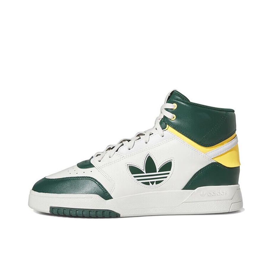 推荐商品：adidas Originals Drop Step 板鞋 复古耐磨透气舒适百搭 白色/绿色/黄色