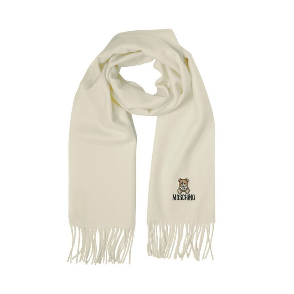 推荐商品：【品牌爆款】Moschino/莫斯奇诺 泰迪熊刺绣图案流苏羊毛绒线围巾 50124 M5293