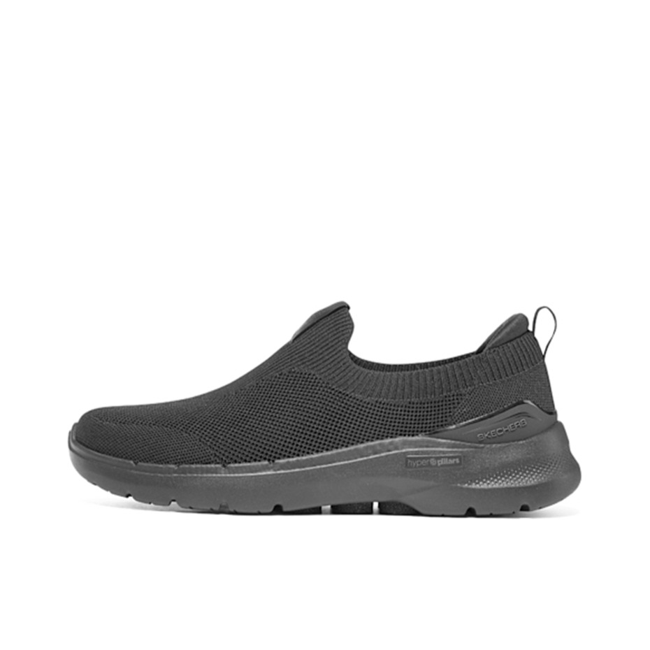 推荐商品：Skechers/斯凯奇 Go Walk 6 防滑耐磨 缓震回弹 网布透气 运动 网面 软底 一脚蹬 闪穿 跑鞋 全黑/编织