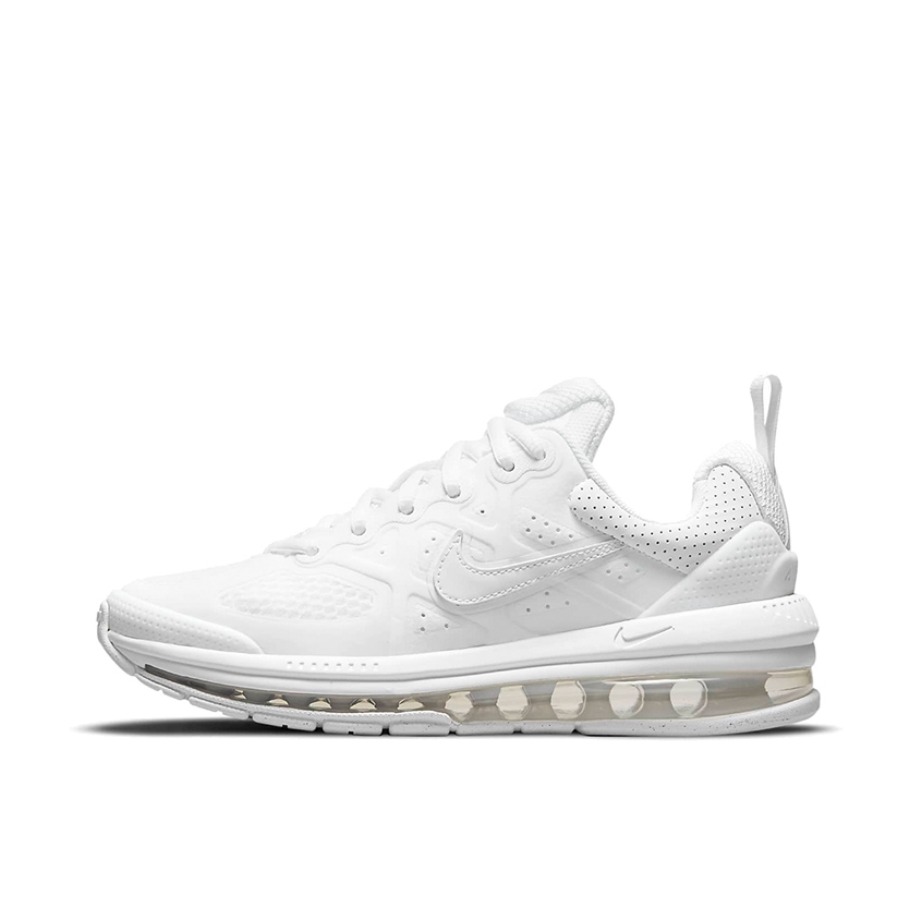 推荐商品：Nike Air Max Genome 缓震回弹 防滑耐磨 舒适 网布透气 包裹性 简约 休闲运动 气垫 织物 全掌 合成革 跑鞋 GS/纯白