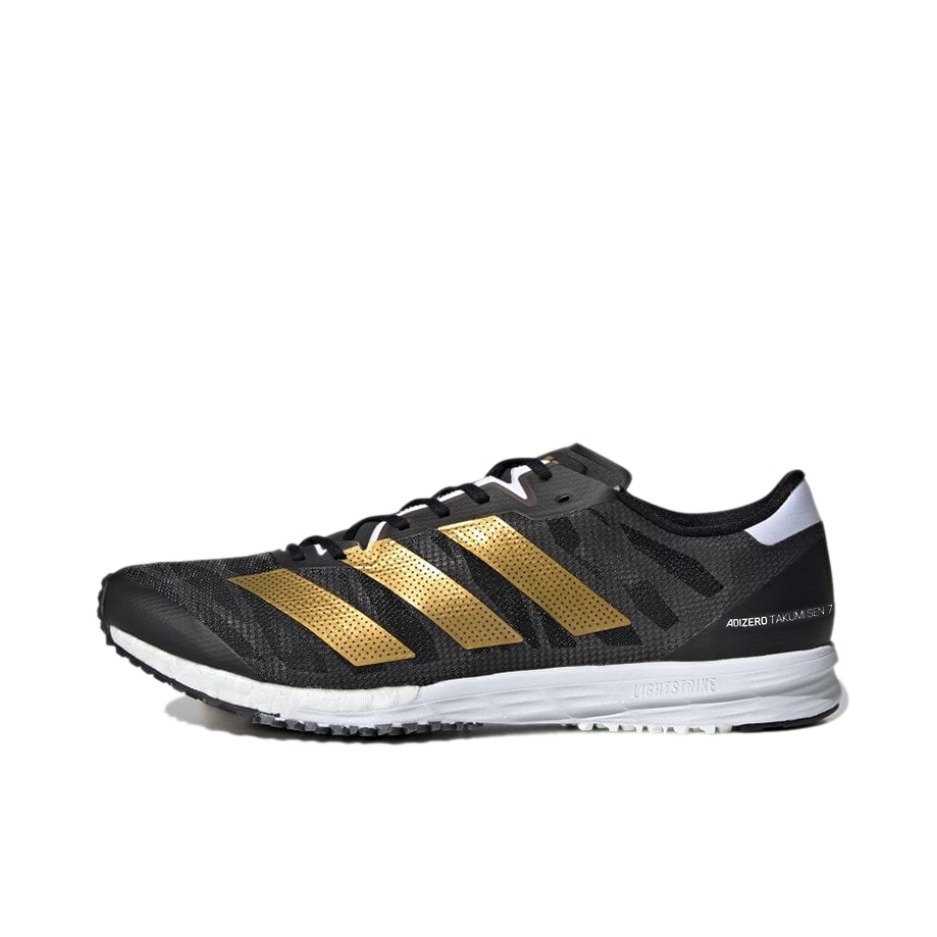 推荐商品：adidas Adizero Takumi Sen 7 跑鞋 碳板轻便舒适防滑耐磨网布马拉松 黑色/金色