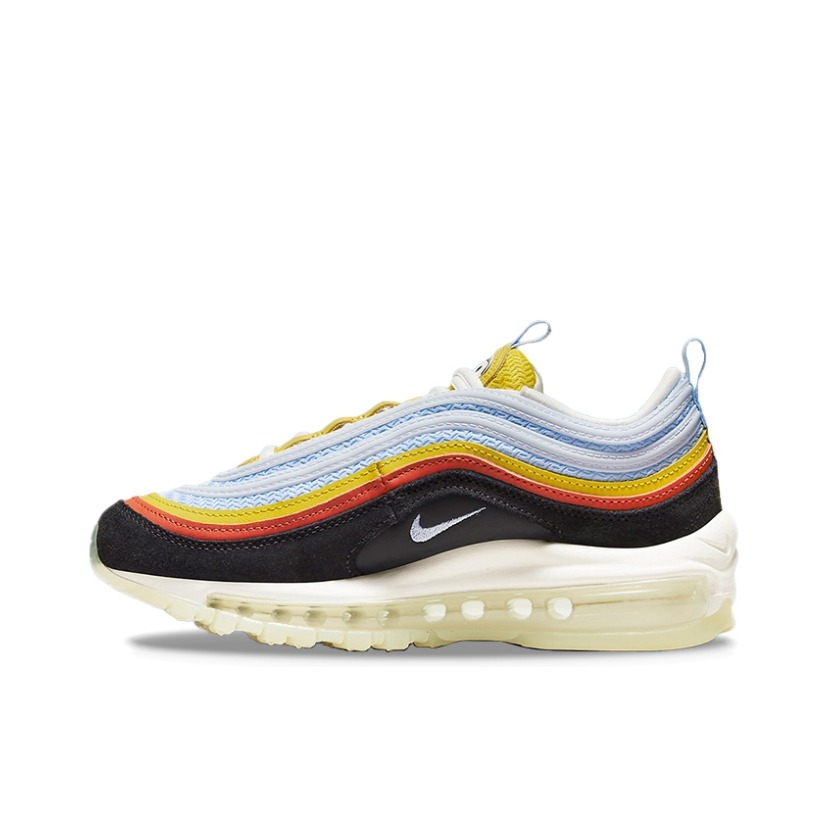 推荐商品：Nike Air Max 97 跑鞋 气垫减震全掌舒适透气防滑耐磨百搭复古织物合成革运动时尚圆头包裹性支撑 Set To Rise GS/太极