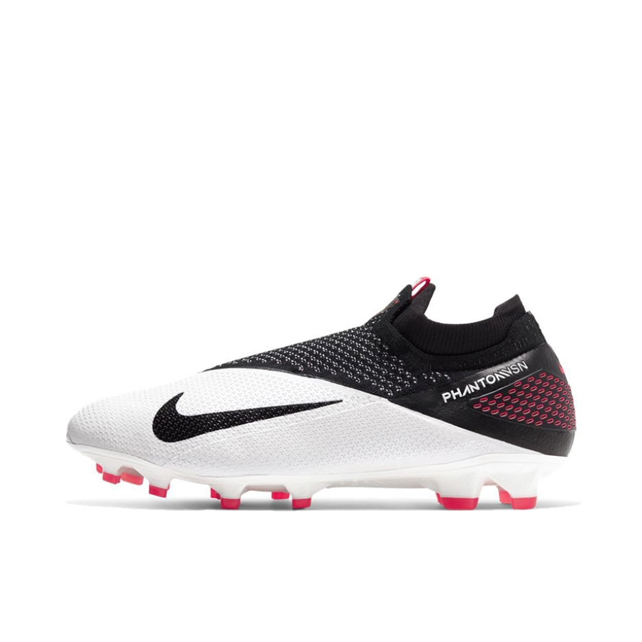 推荐商品：Nike Phantom Vision 2 Elite DF FG 顶级 胶质长钉 天然草地 耐磨包裹性 足球鞋 White/Laser Crimson/Black FG/白色/黑色/橙色