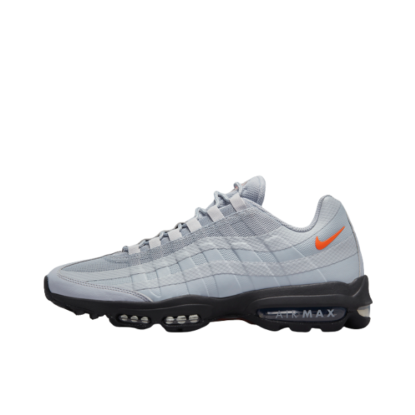 推荐商品：Nike Air Max 95 跑鞋 潮流时尚复古百搭防滑耐磨舒适透气防水气垫织物支撑低帮缓震贴合耐用圆头 灰色/黑色/橙色
