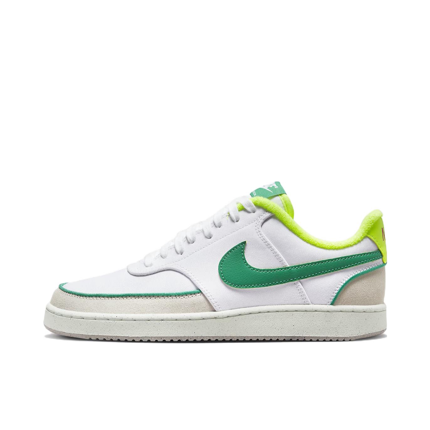 推荐商品：Nike Court Vision 板鞋 复古缓震抓地防滑轻便 白色/绿色/黄色