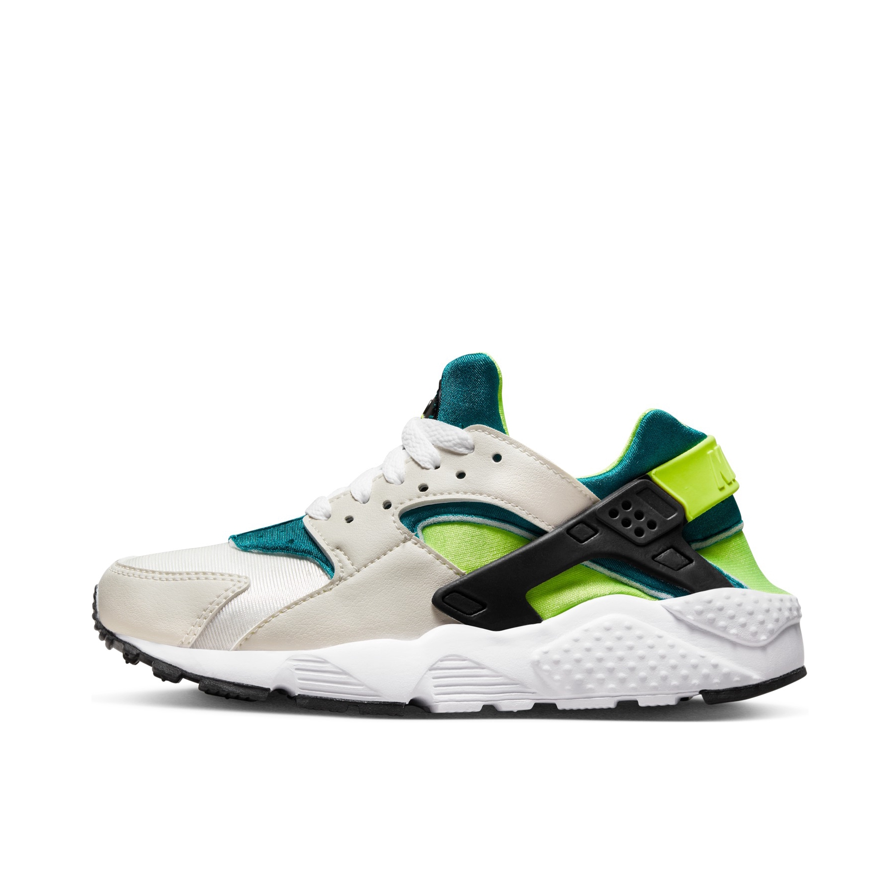 推荐商品：Nike Air Huarache 跑鞋 轻便透气舒适耐磨缓震复古防滑织物合成革运动低帮圆头 GS/幻影灰/杉木绿/黑色