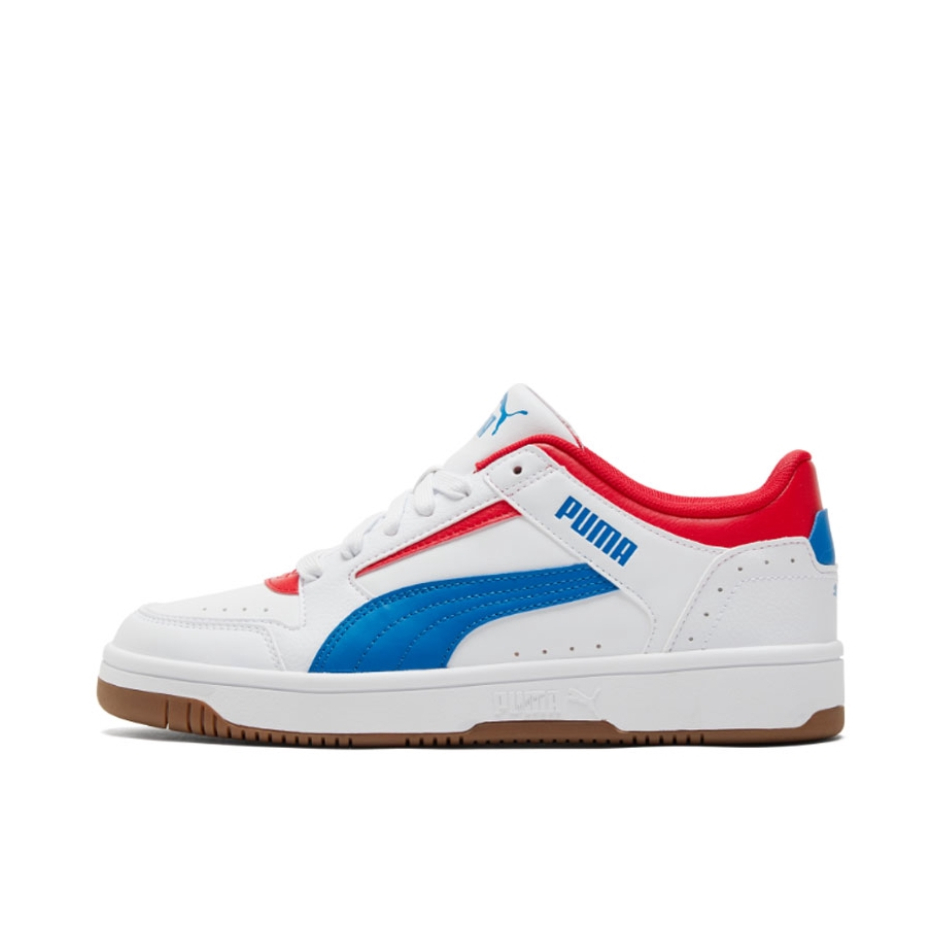 推荐商品：Puma/彪马 Rebound Joy 板鞋 防滑耐磨减震透气拼接复古百搭圆头贴合休闲运动篮球风 白色/蓝色/红色
