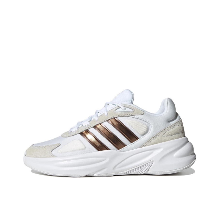 推荐商品：adidas Originals Ozelle 缓震回弹 防滑耐磨 网面透气 复古 碳板 短跑 秋冬 织物 运动休闲鞋 白色/灰色/金色