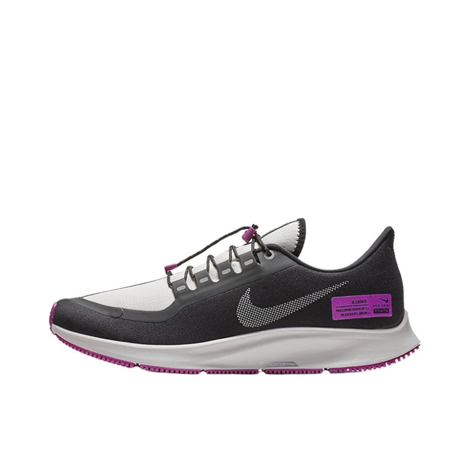 推荐商品：Nike Air Zoom Pegasus 35 飞马 跑鞋 缓震轻便运动马拉松透气织物泡棉 Black/Reflect Silver-Hyper Violet 黑白紫