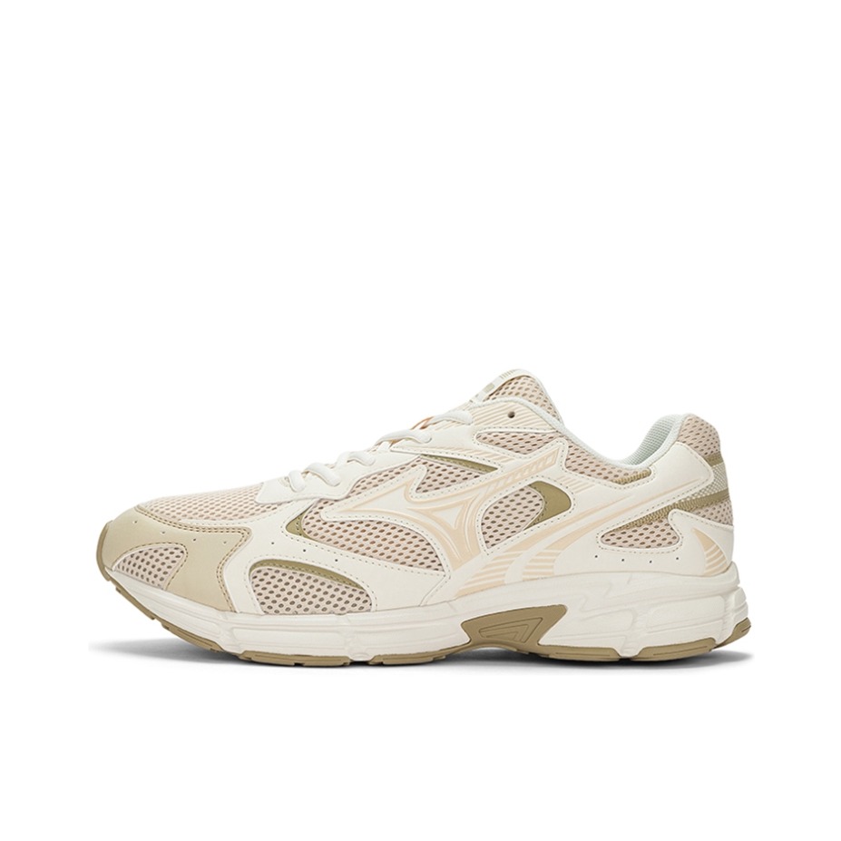 推荐商品：Mizuno/美津浓 Speed 2K 跑鞋 复古减震厚底慢跑拼接 沙色/白鹭色/泥灰
