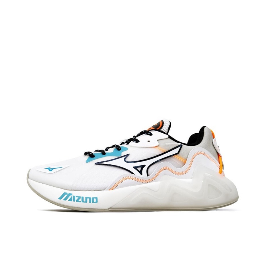 推荐商品：Mizuno/美津浓 Pi Rd 1 耐磨 织物 慢跑 跑鞋 白色/荧光蓝/橙色