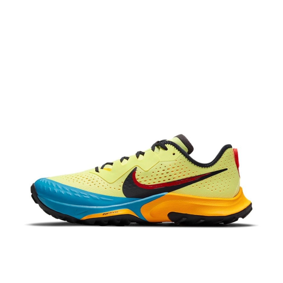 推荐商品：Nike Air Zoom Terra Kiger 7 跑鞋 缓震回弹防滑耐磨舒适透气时尚潮流织物合成革 黄色/蓝色/橙色