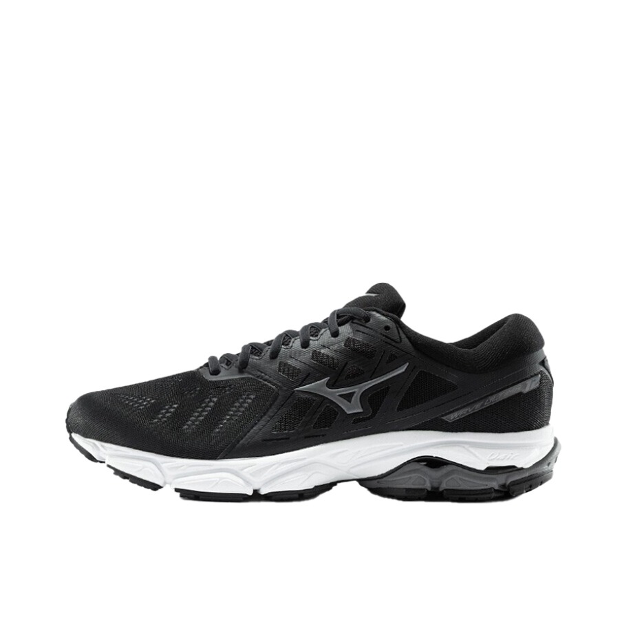 推荐商品：Mizuno/美津浓 Wave Ultima 12 舒适缓震 防滑耐磨 网面透气 运动 合成革 慢跑 跑鞋 黑色/白色