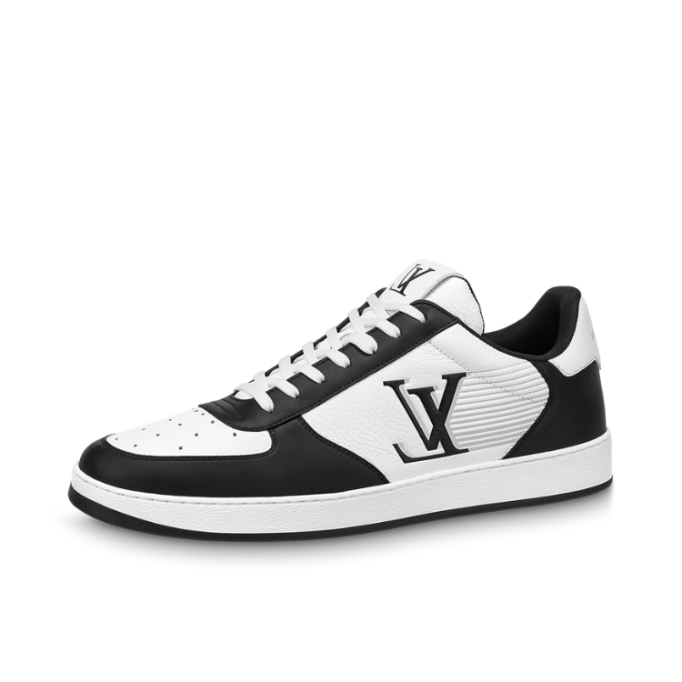 推荐商品：Louis Vuitton Rivoli 圆头 牛皮 舒适百搭 时尚 运动休闲鞋 亮白/黑色