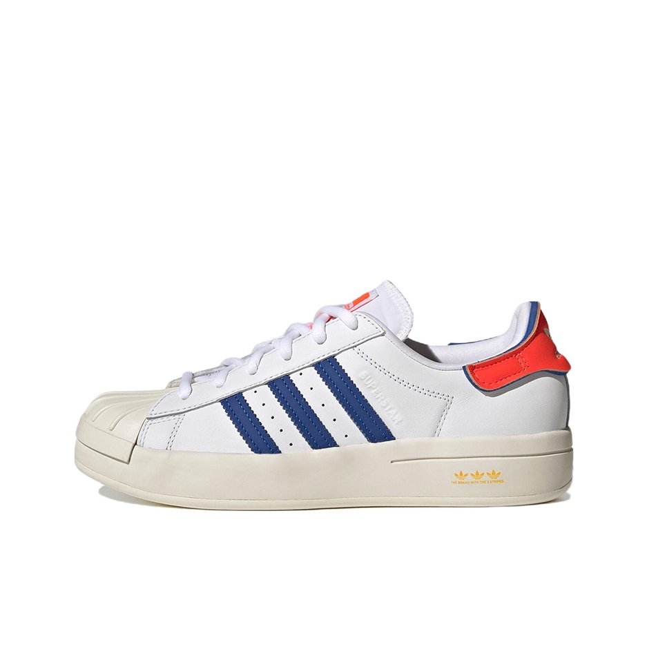 推荐商品：adidas Superstar Ayoon 板鞋 贝壳头舒适透气轻便百搭耐磨圆头平跟 白色/蓝色/橙红