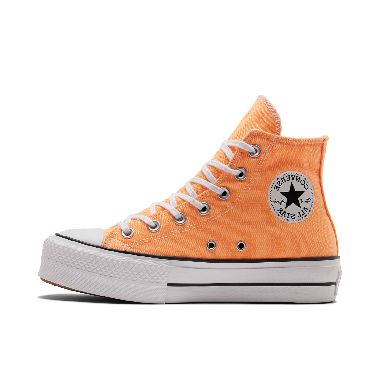推荐商品：Converse/匡威 Chuck Taylor All Star Lift 帆布鞋 简约复古经典防滑耐磨舒适厚底圆头甜酷贴合松糕底流光风 橙色
